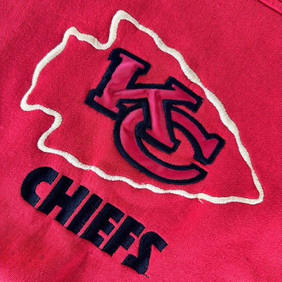 CRABLE 🏈 Vintage Men’s Red ‘Kansas City CHIEFS’ Crewneck Sweatshirt - Size XL - Picture 4 of 14